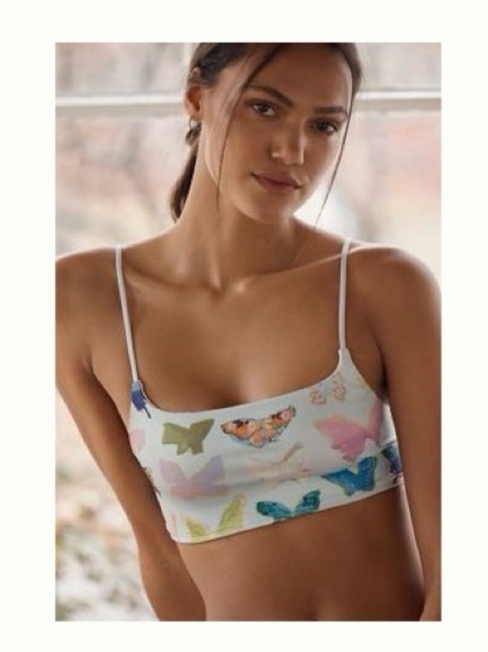 LyreBird Renna Seamless Square Neck Bra L/XL NWT Butterfly 🦋 Pattern